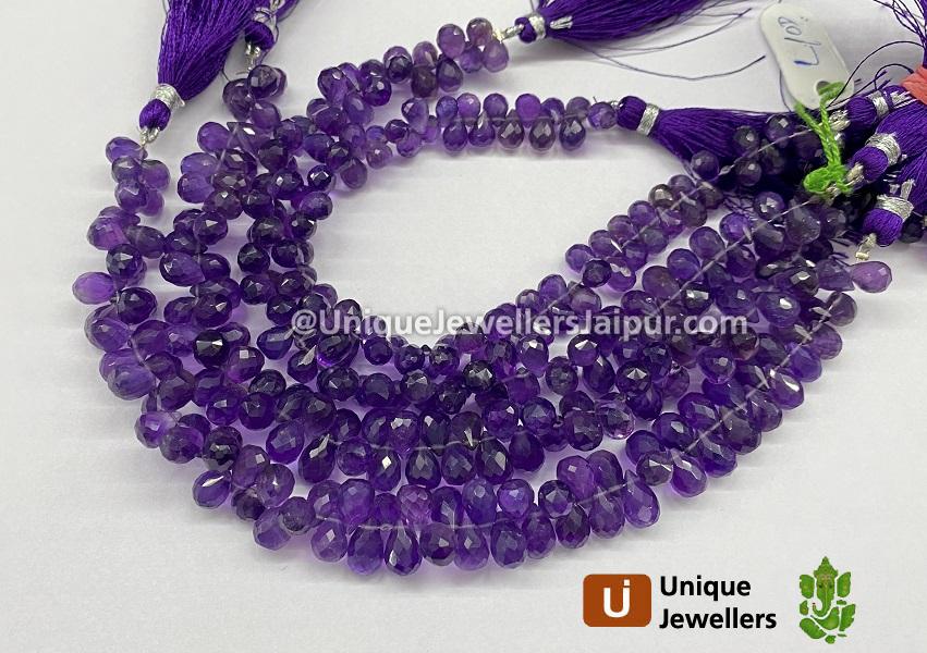 Amethyst Faceted Drops Beads